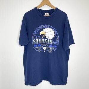 Vintage 1997 Official Sturgis Rally 57th T Shirt Mens XL Navy Blue Eagle